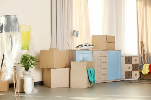 Student storage in Surrey Quays with boxes and suitcases ready for safe placement