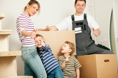 Family belongings neatly stored for household storage in Surreyquays